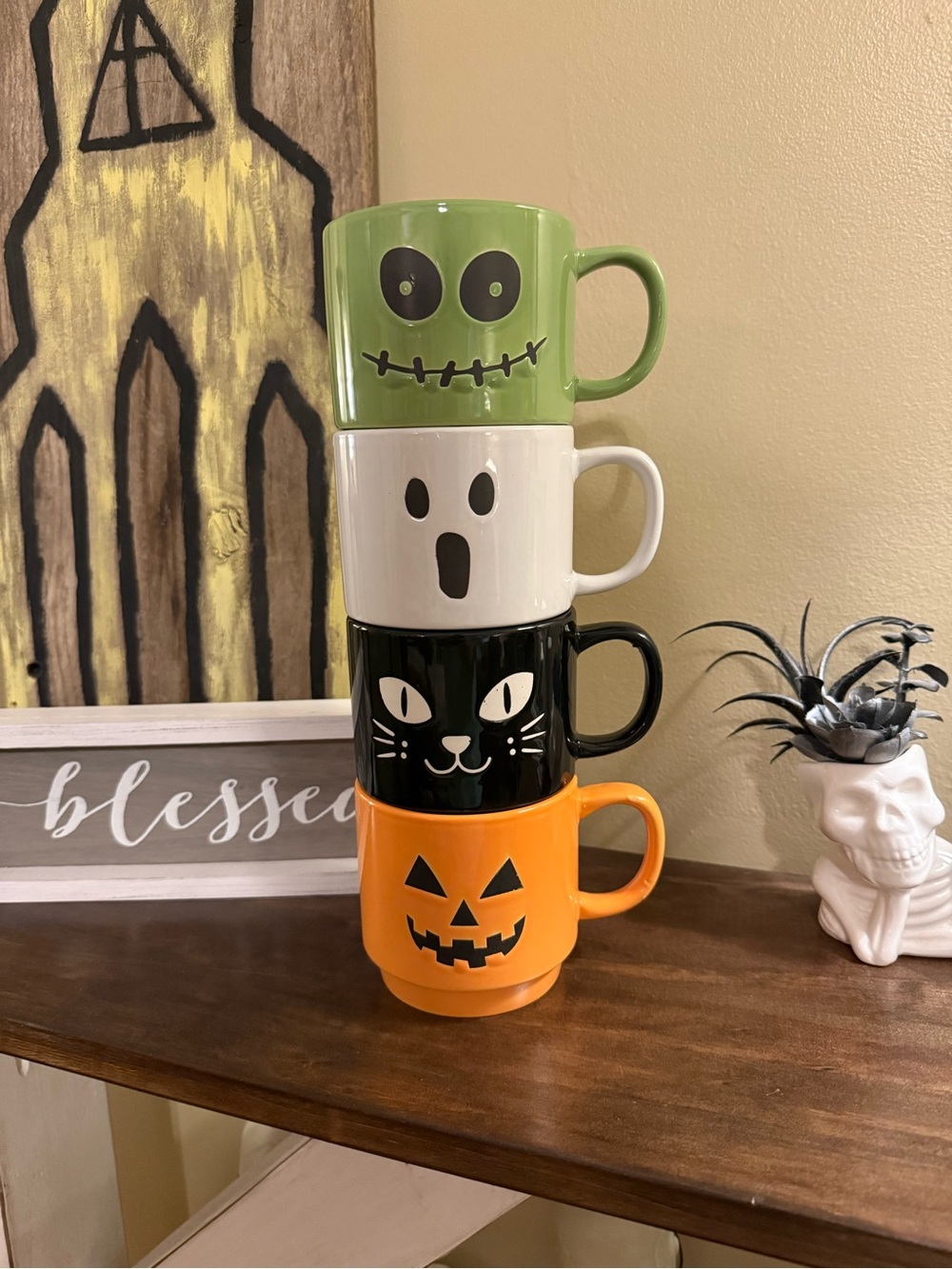 4pc Halloween Coffee Mugs